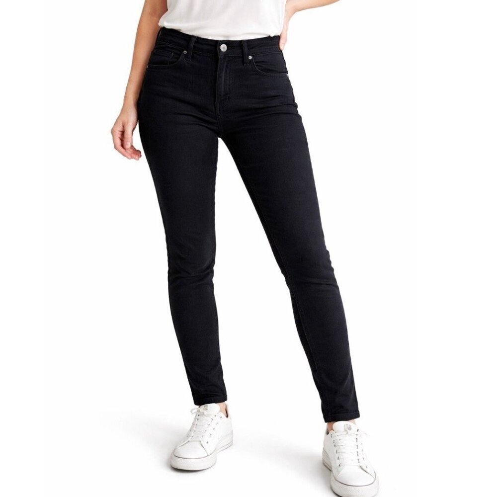 PAIGE jeans pants black skinny stretch pocketed SZ 31" waist mid-rise zip up